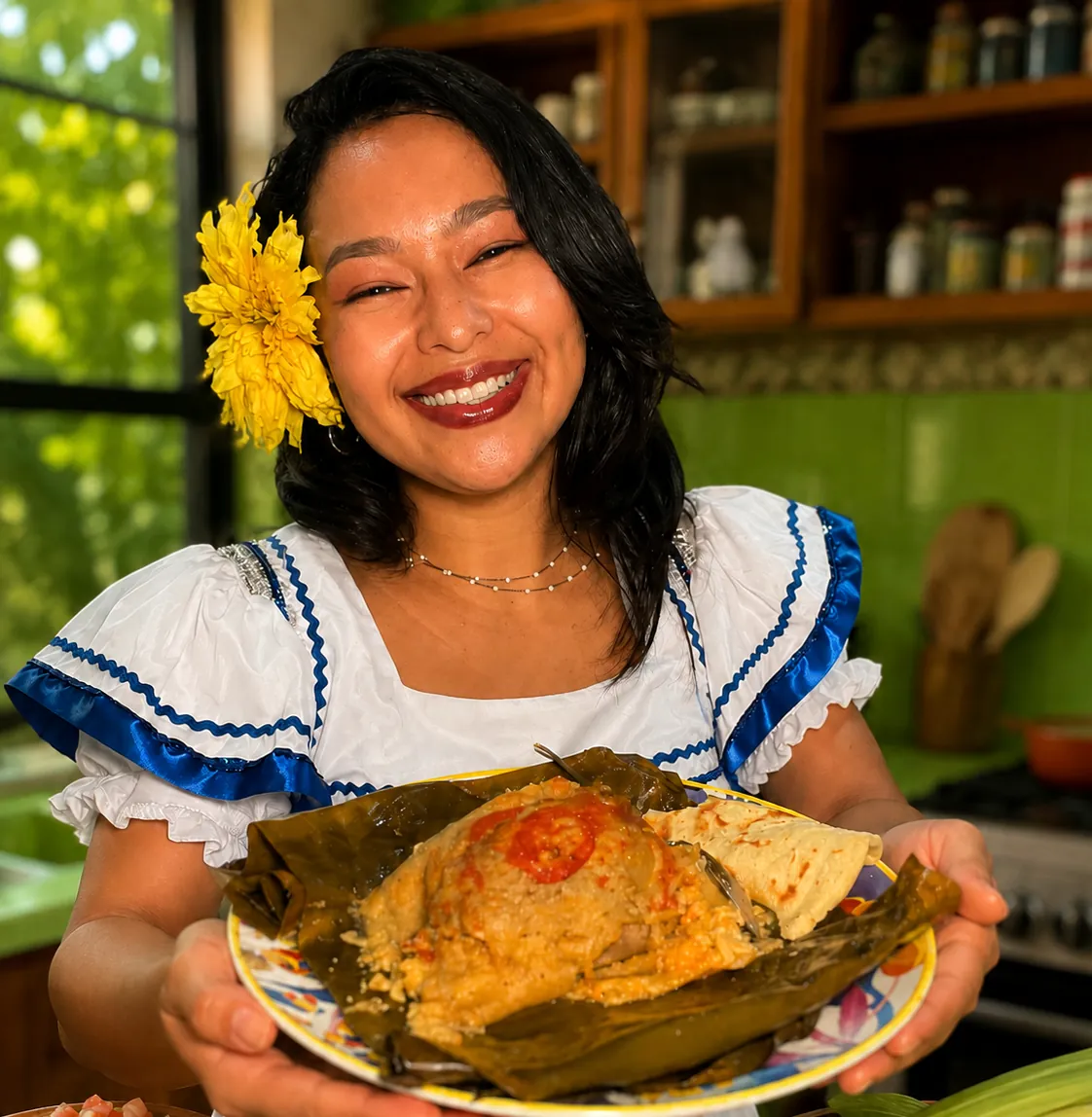 Yessi cocinando en video para TikTok